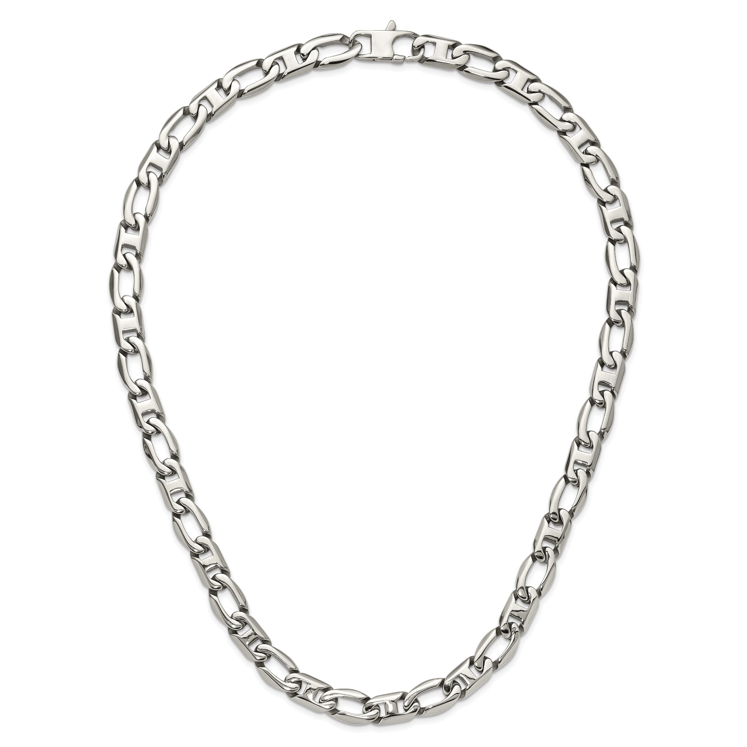 Chisel Stainless Steel Polished 24 inch Open Link Necklace