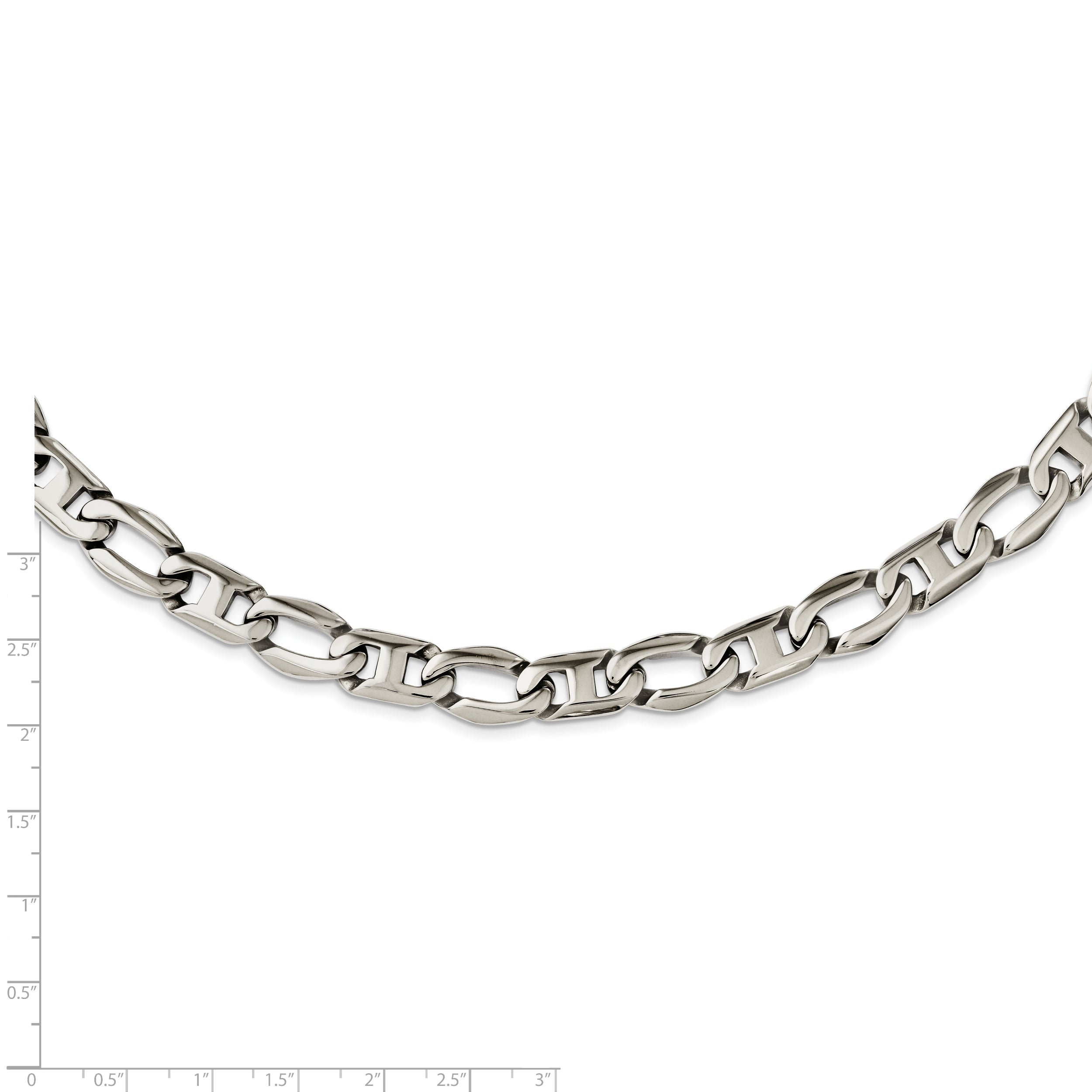 Chisel Stainless Steel Polished 24 inch Open Link Necklace