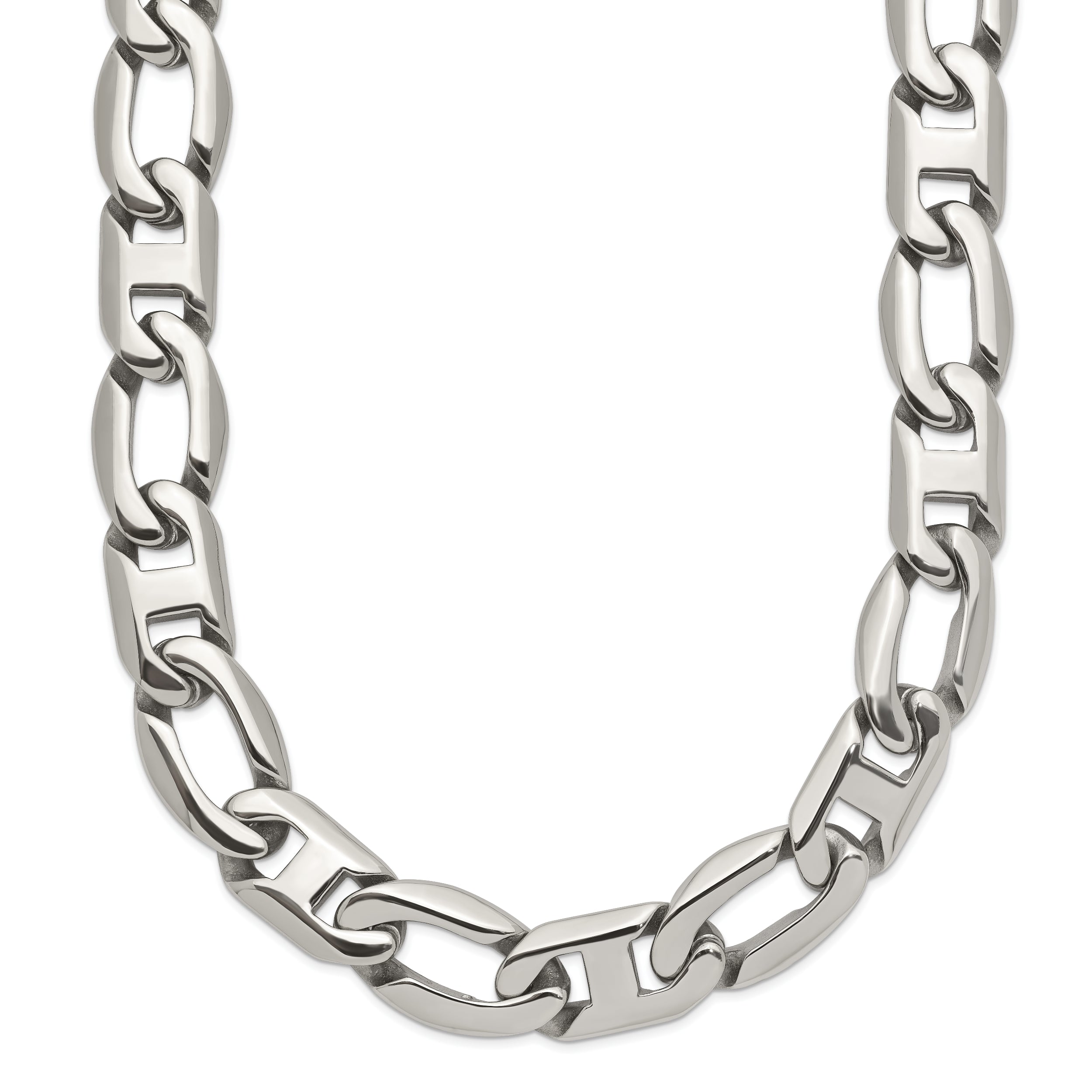 Chisel Stainless Steel Polished 24 inch Open Link Necklace