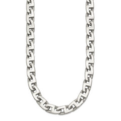 Chisel Stainless Steel Polished 24 inch Fancy Square Link Necklace