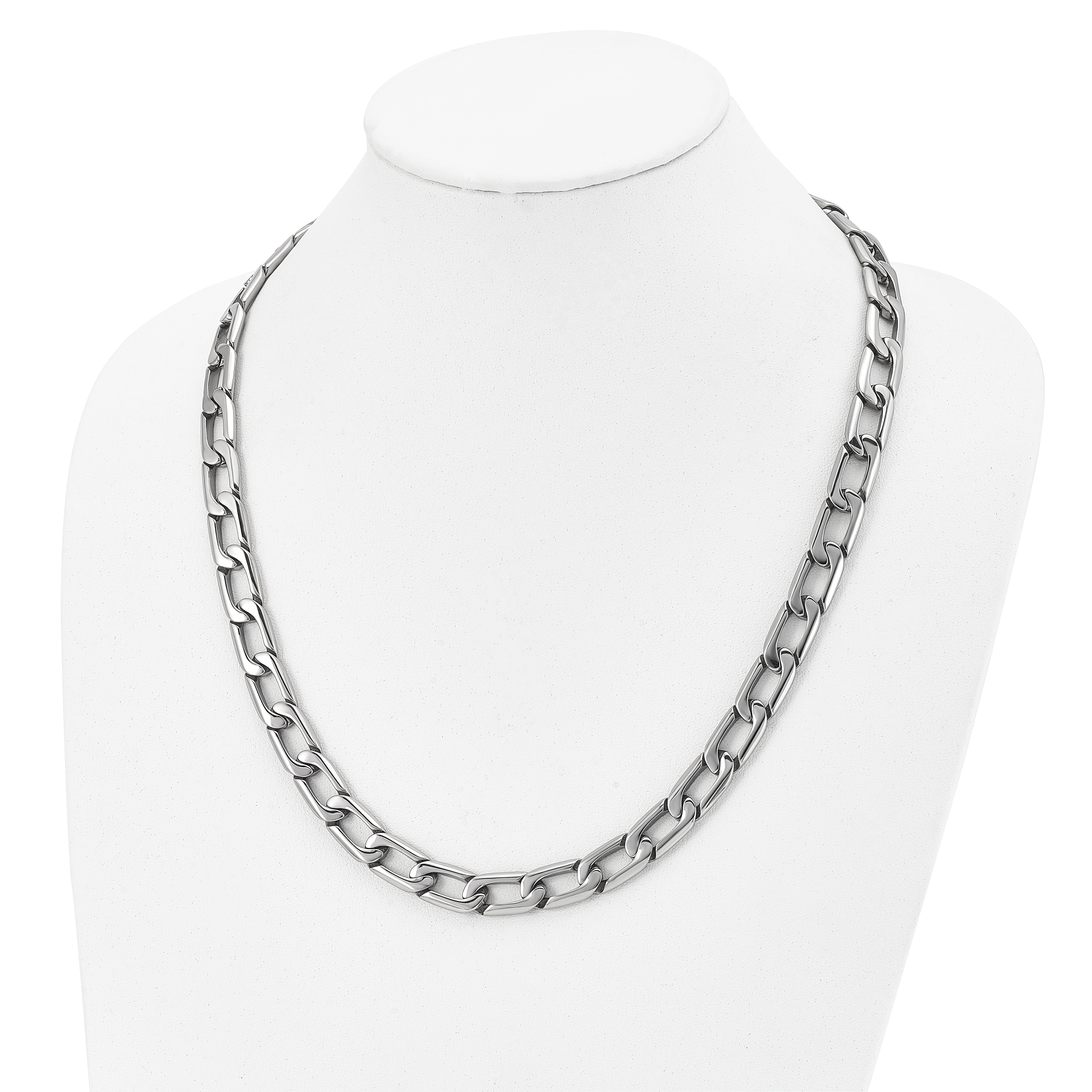 Chisel Men's Polished Stainless Steel Curb Necklace Gift Ready 24 Inch