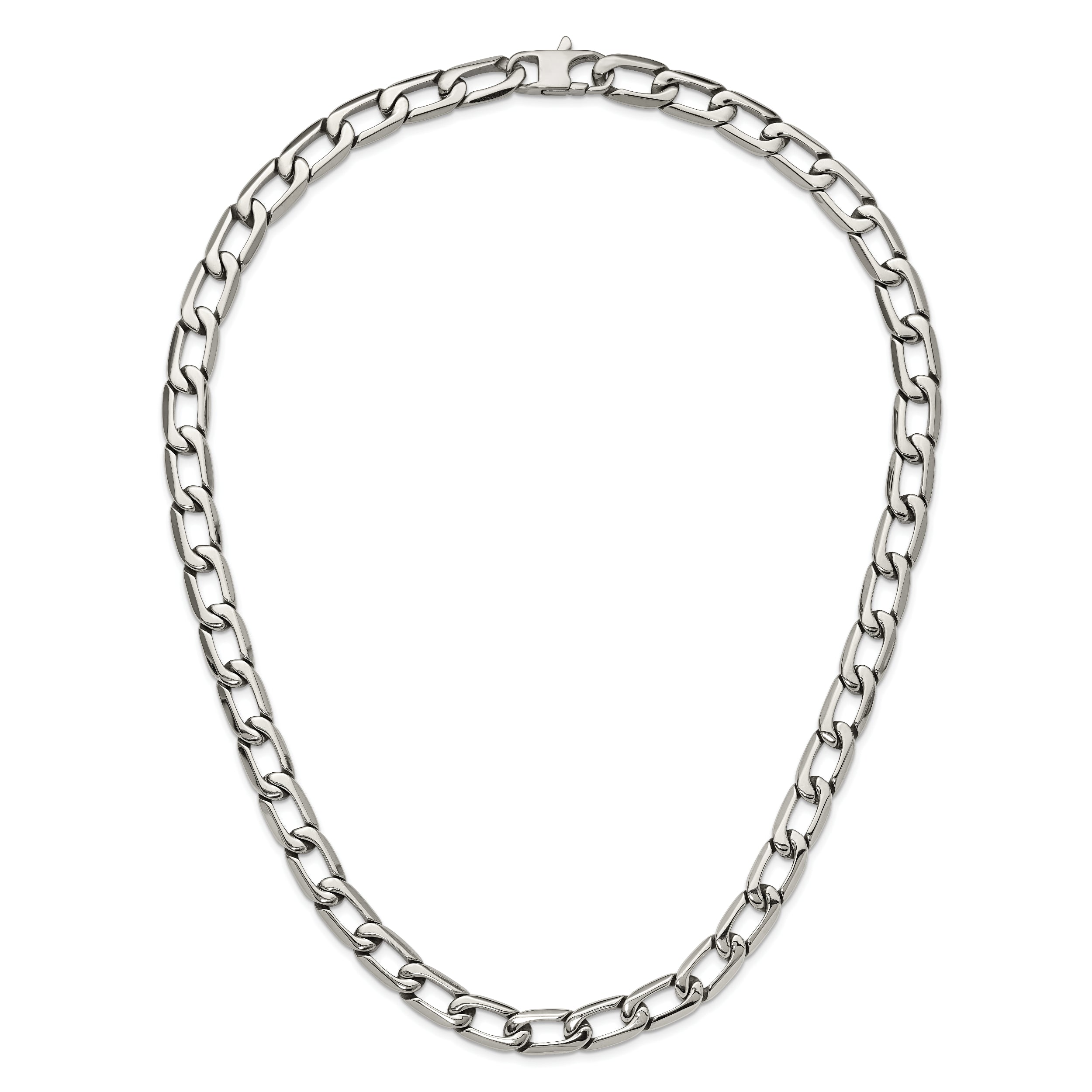 Chisel Men's Polished Stainless Steel Curb Necklace Gift Ready 24 Inch