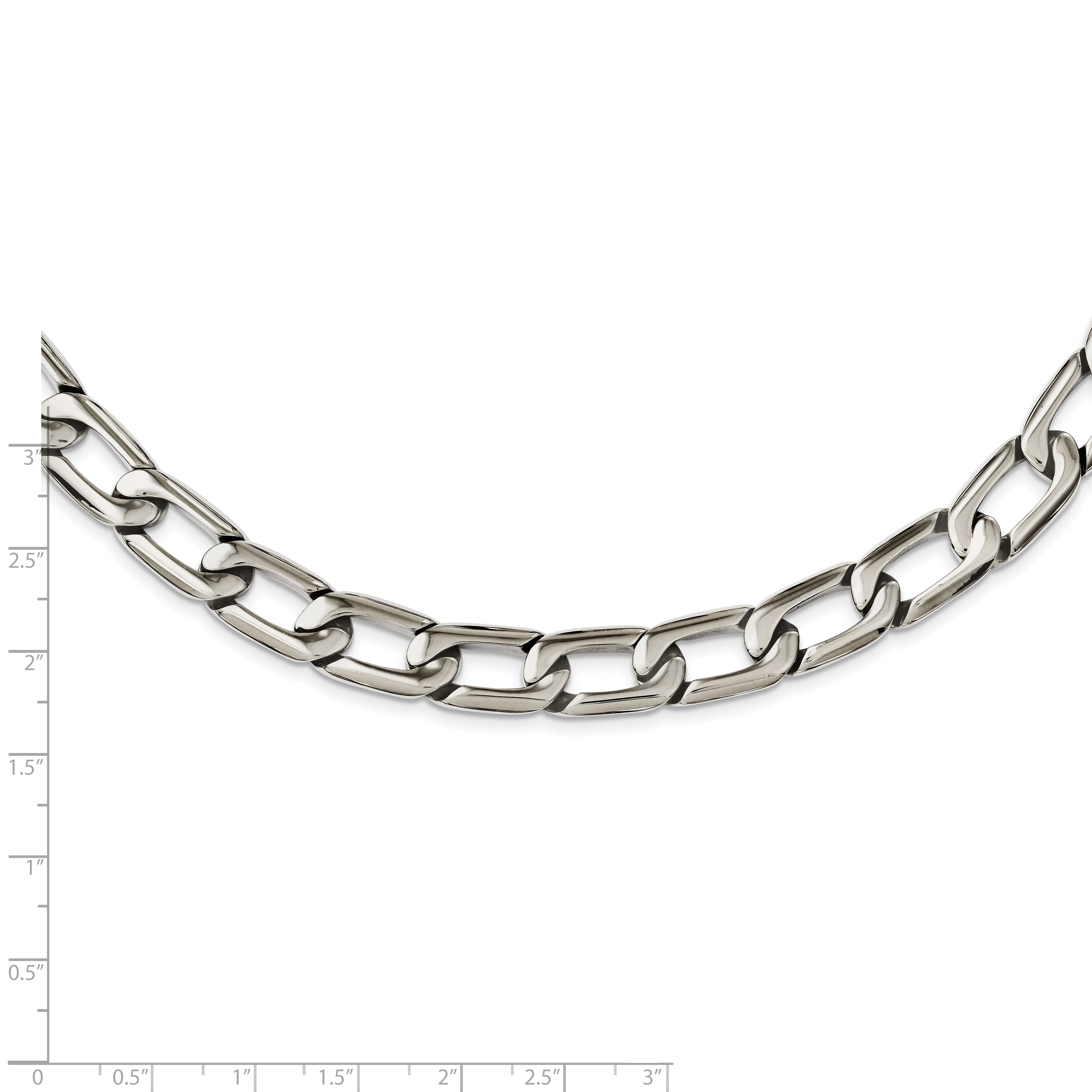 Chisel Stainless Steel Polished 24 inch Open Link Necklace