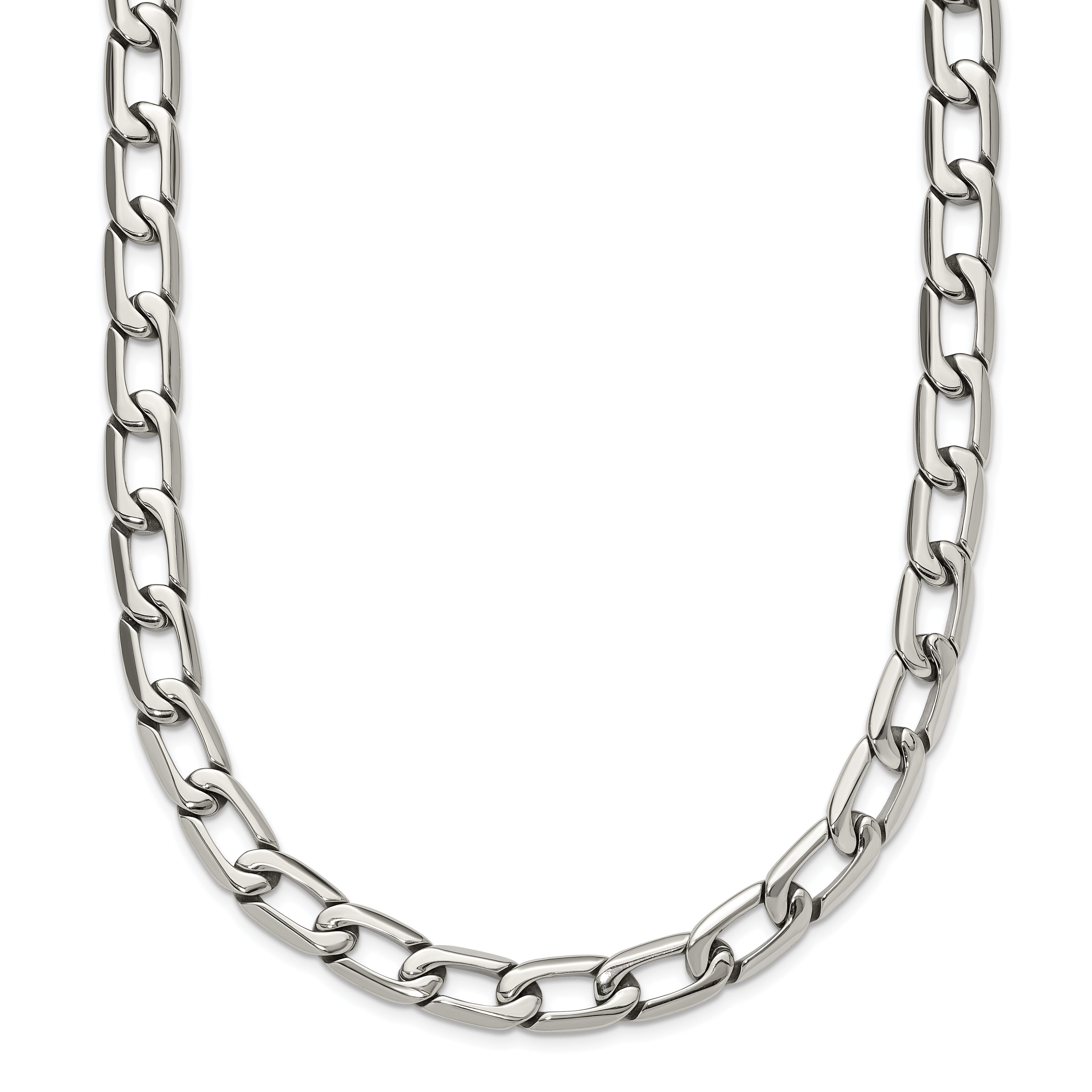 Chisel Stainless Steel Polished 24 inch Open Link Necklace