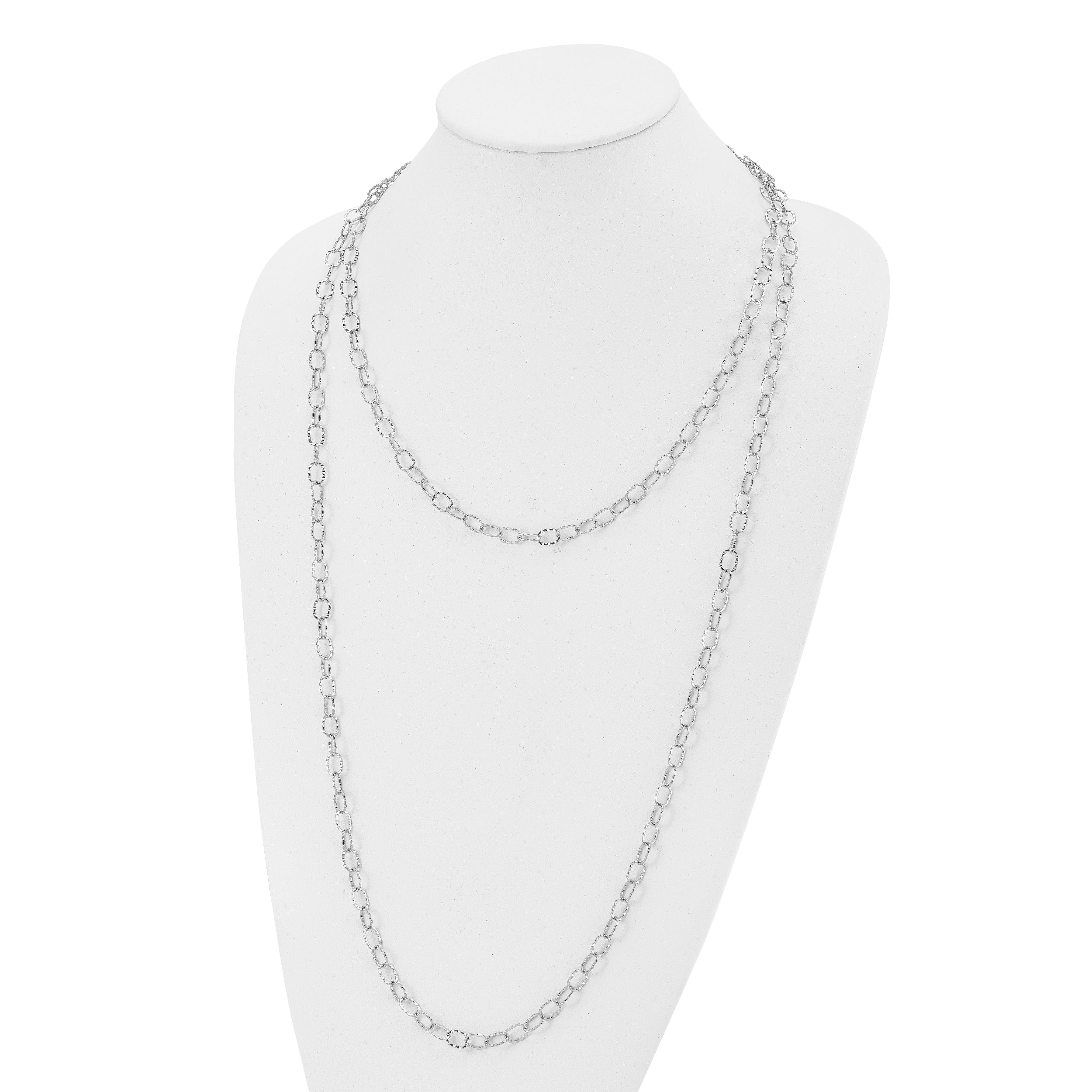 Stainless Steel Polished Multi Chain 28in Layered Necklace