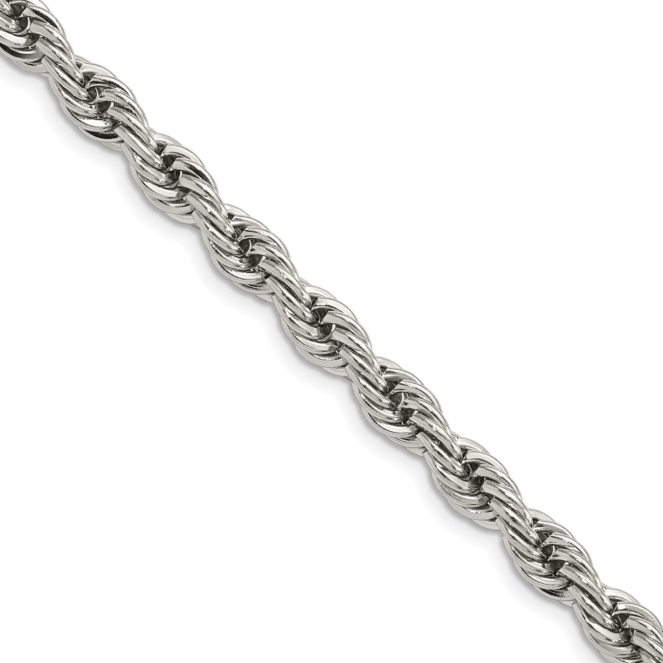 Chisel Stainless Steel Polished 6mm 20 inch Rope Chain