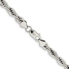 Chisel Stainless Steel Polished 7mm 16 inch Rope Chain