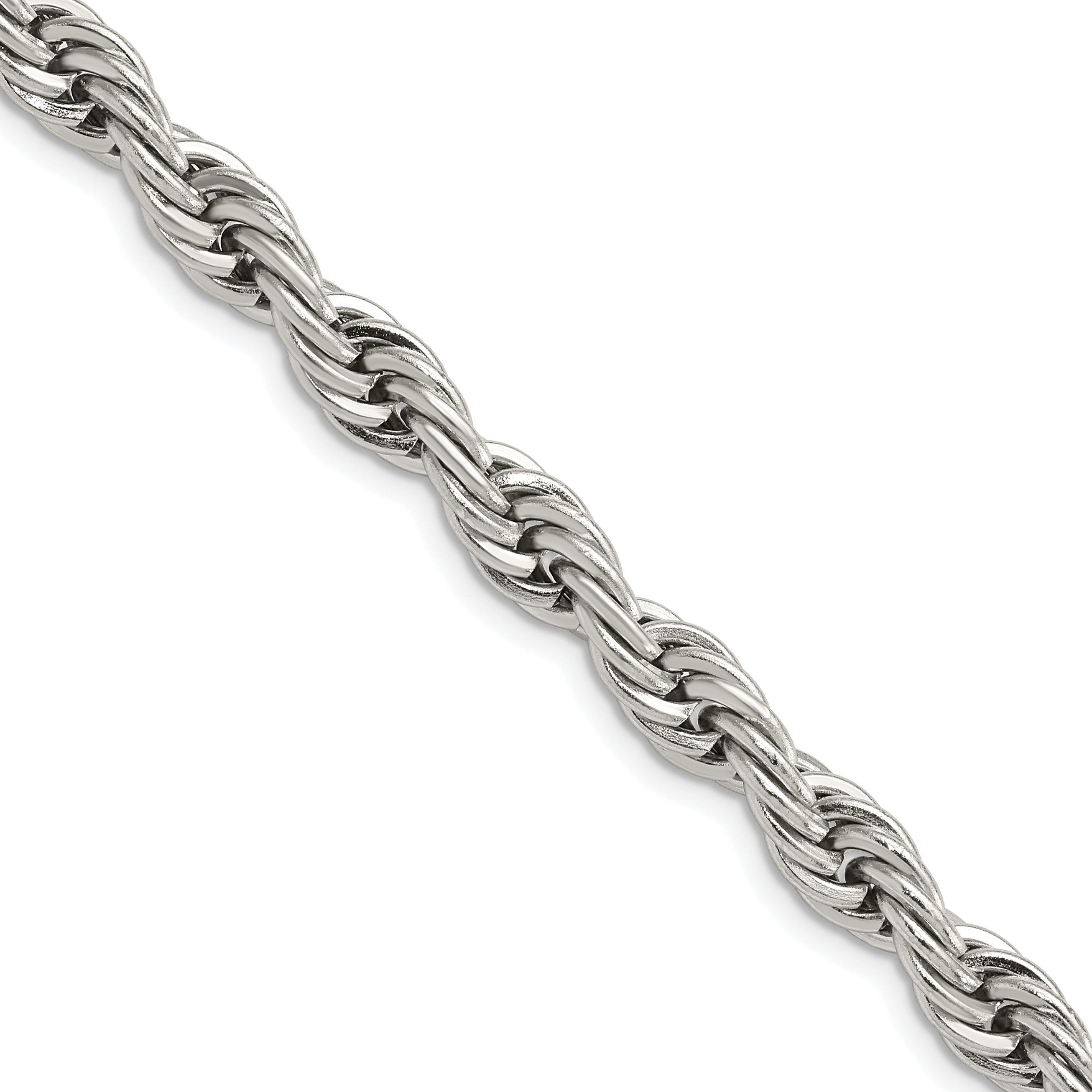 Chisel Stainless Steel Polished 7mm 24 inch Rope Chain