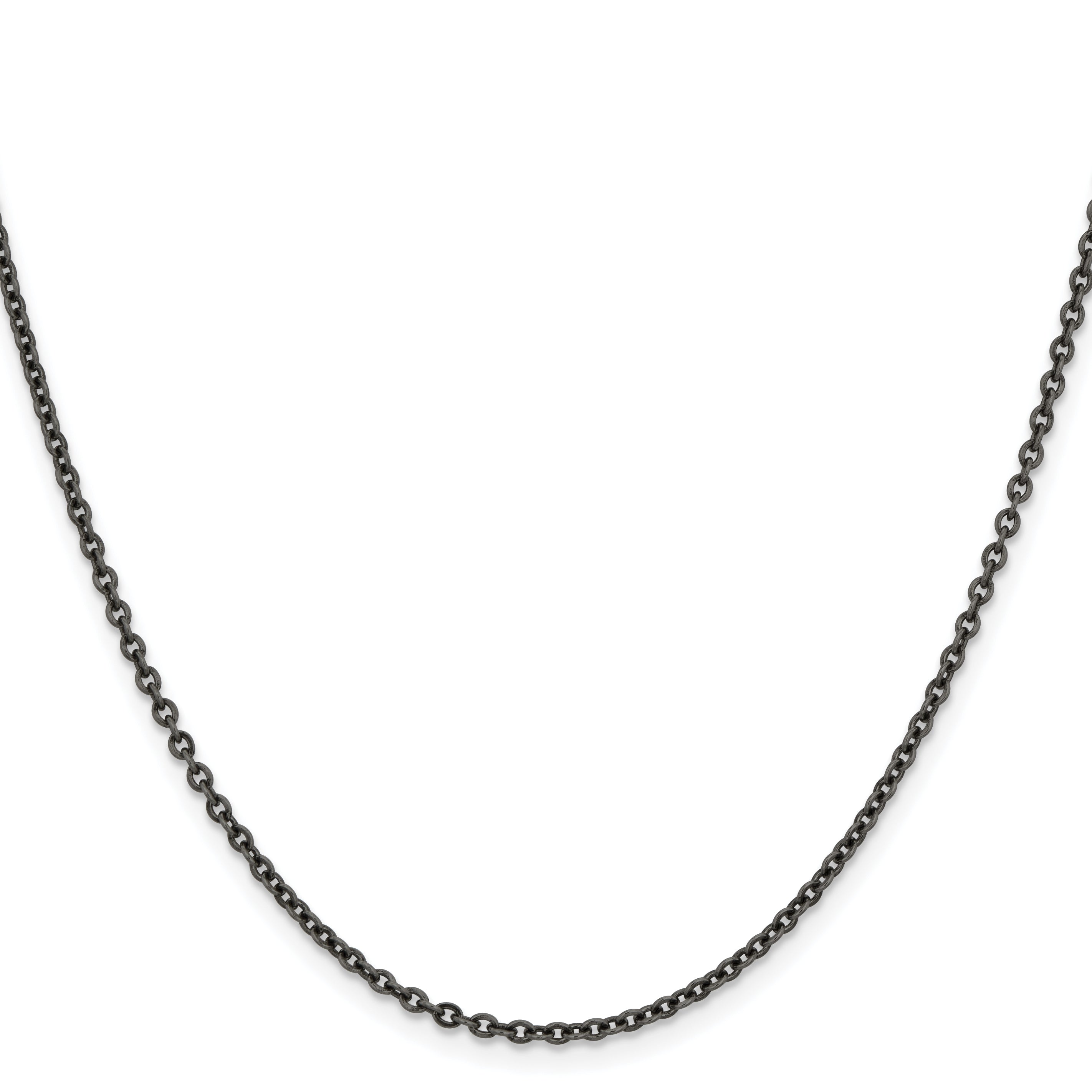 Chisel Stainless Steel Oxidized 18 inch Cable Chain