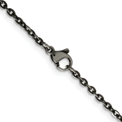 Chisel Stainless Steel Oxidized 18 inch Cable Chain