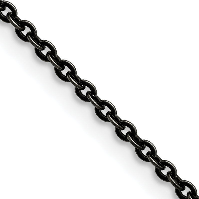 Chisel Stainless Steel Oxidized 20 inch Cable Chain