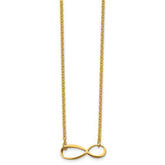 Chisel Stainless Steel Polished Yellow IP-plated Infinity Symbol on a 20 inch Cable Chain Necklace