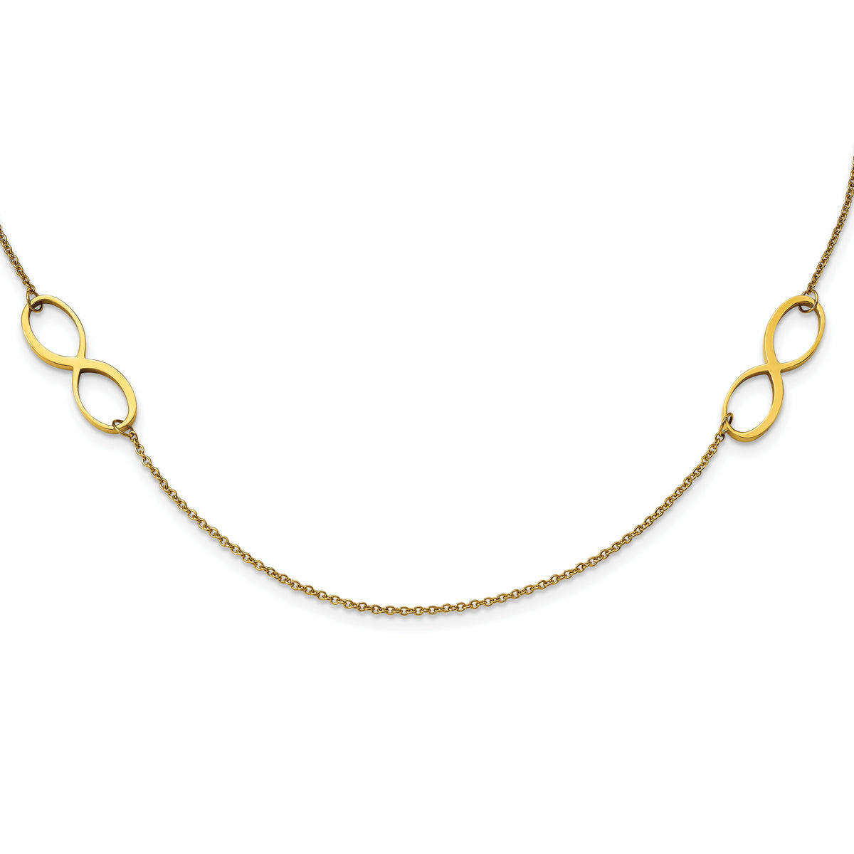 Stainless Steel Polished Yellow IP-plated Infinity 20.5in Necklace