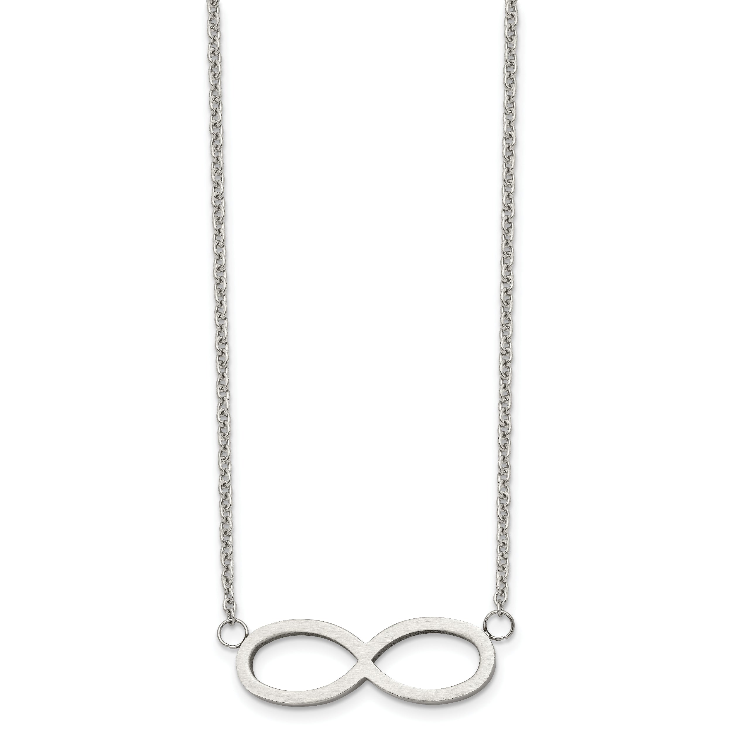 Stainless Steel Brushed Infinity 20in Necklace