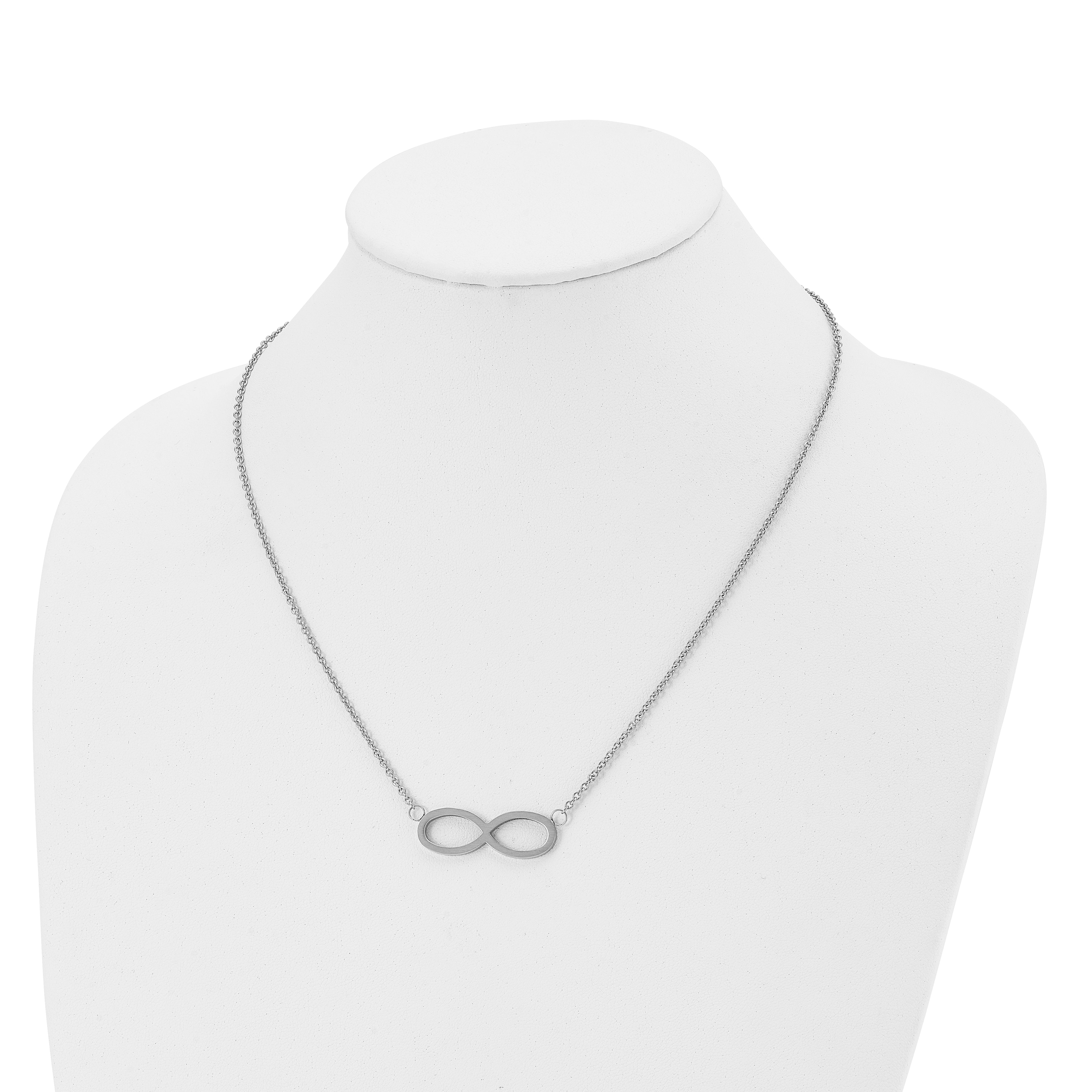 Stainless Steel Brushed Infinity 20in Necklace