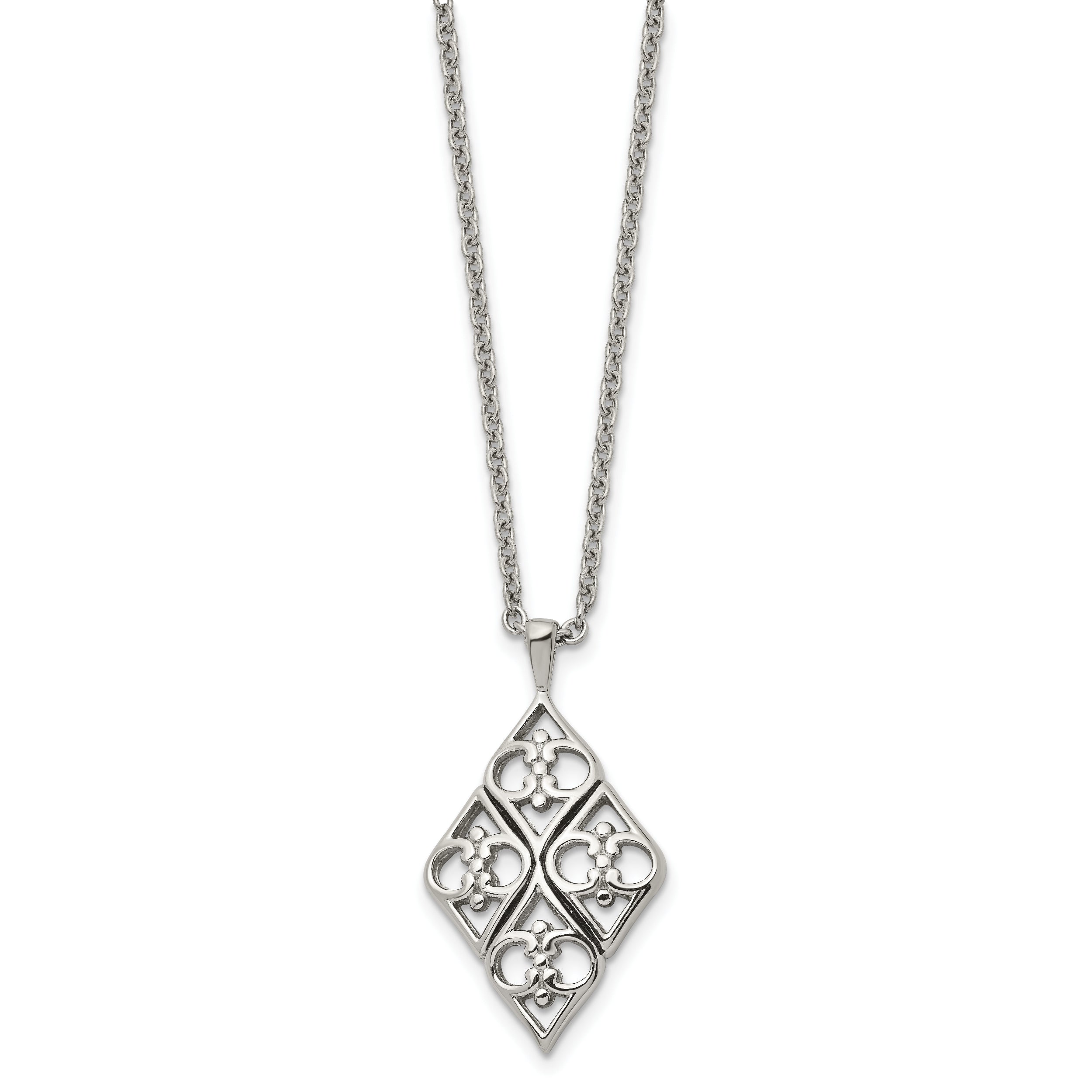 Chisel Stainless Steel Polished Pendant on a 20 inch Cable Chain Necklace