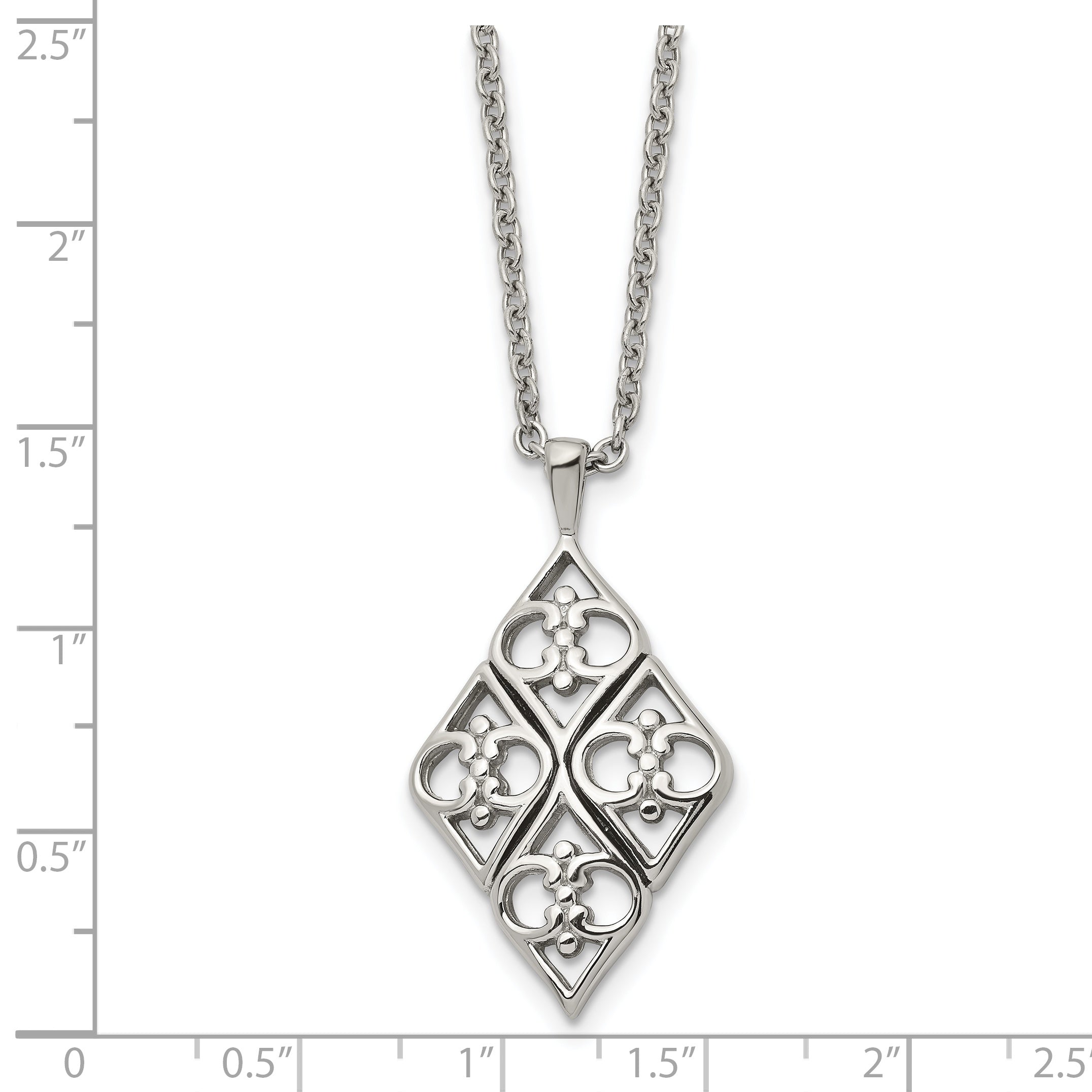 Chisel Stainless Steel Polished Pendant on a 20 inch Cable Chain Necklace