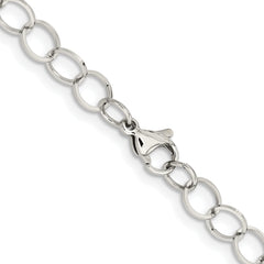 Stainless Steel Polished 8mm Circle Link 22in Necklace