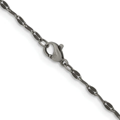 Chisel Stainless Steel Oxidized 2.5mm 16 inch Fancy Chain