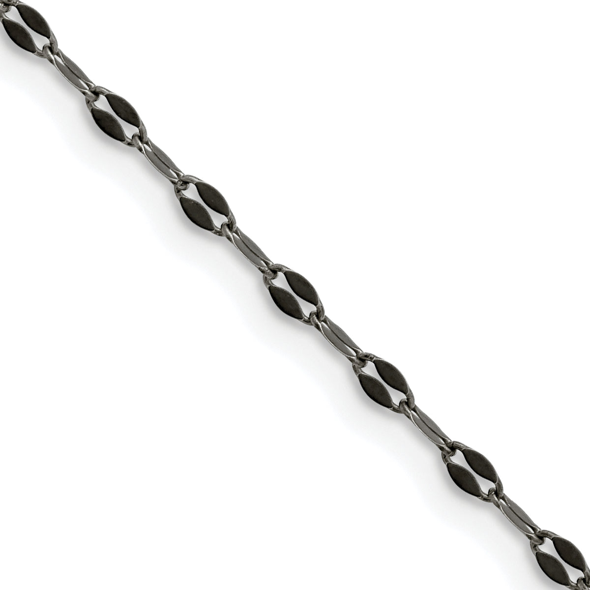 Chisel Stainless Steel Oxidized 2.5mm 22 inch Fancy Chain