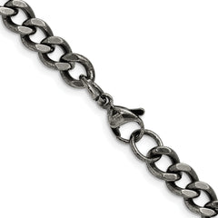 Chisel Stainless Steel Antiqued 6.7mm 20 inch Curb Chain