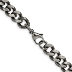 Chisel Stainless Steel Oxidized 9.25mm 20 inch Curb Chain