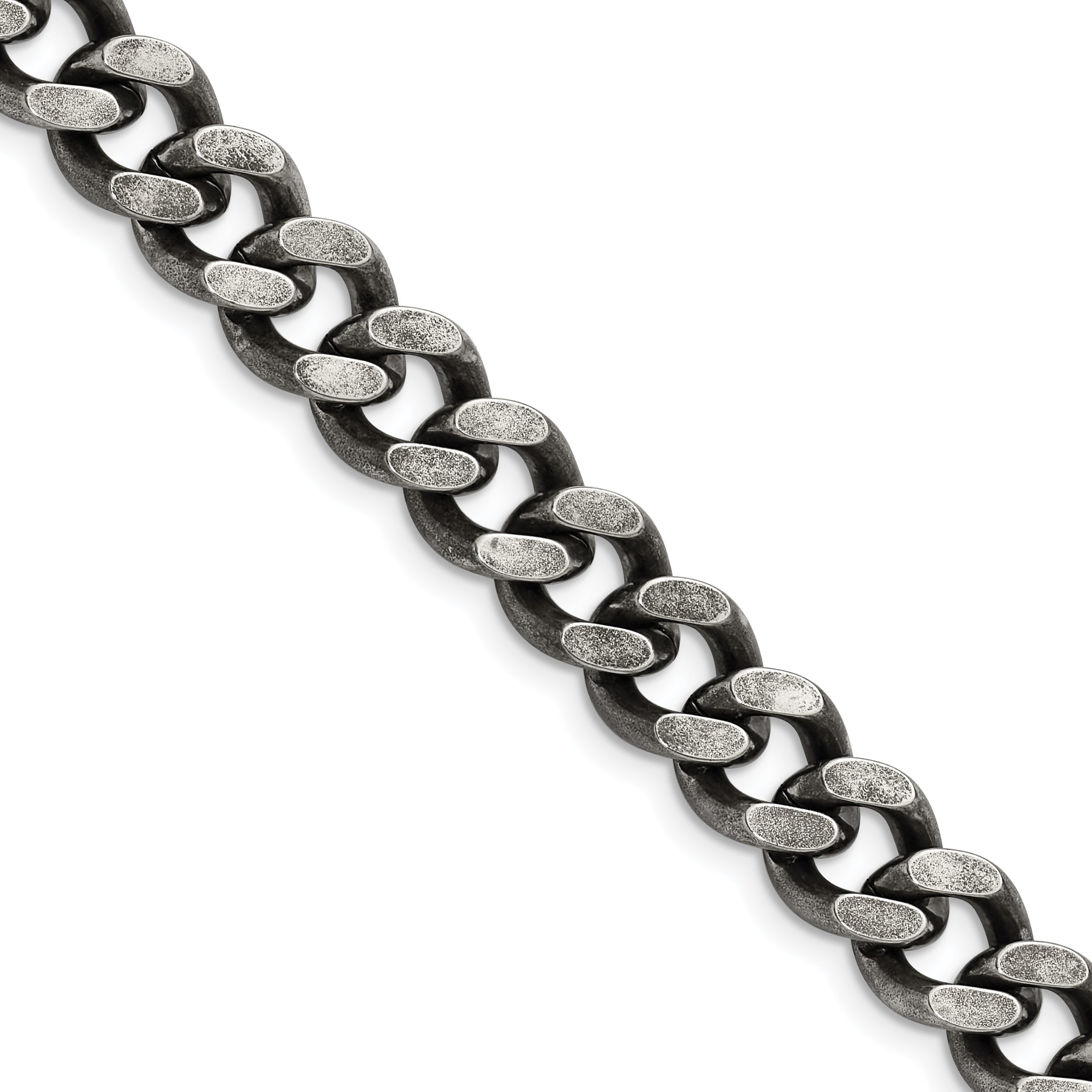 Chisel Stainless Steel Oxidized 9.25mm 24 inch Curb Chain