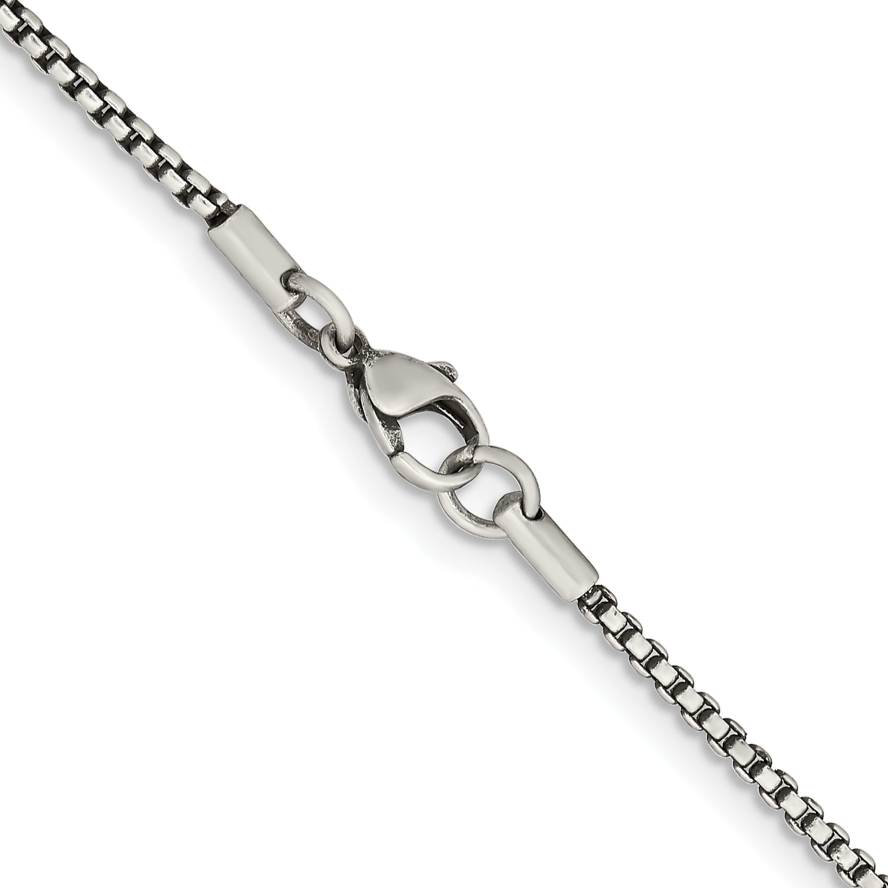 Chisel Stainless Steel Antiqued 2.25mm 18 inch Box Chain