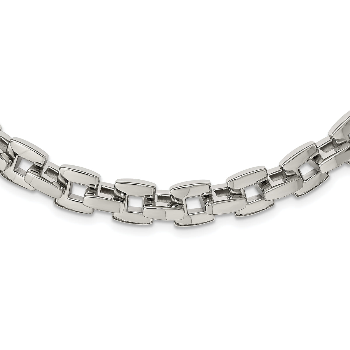 Chisel Stainless Steel Polished 20 inch Square Link Necklace