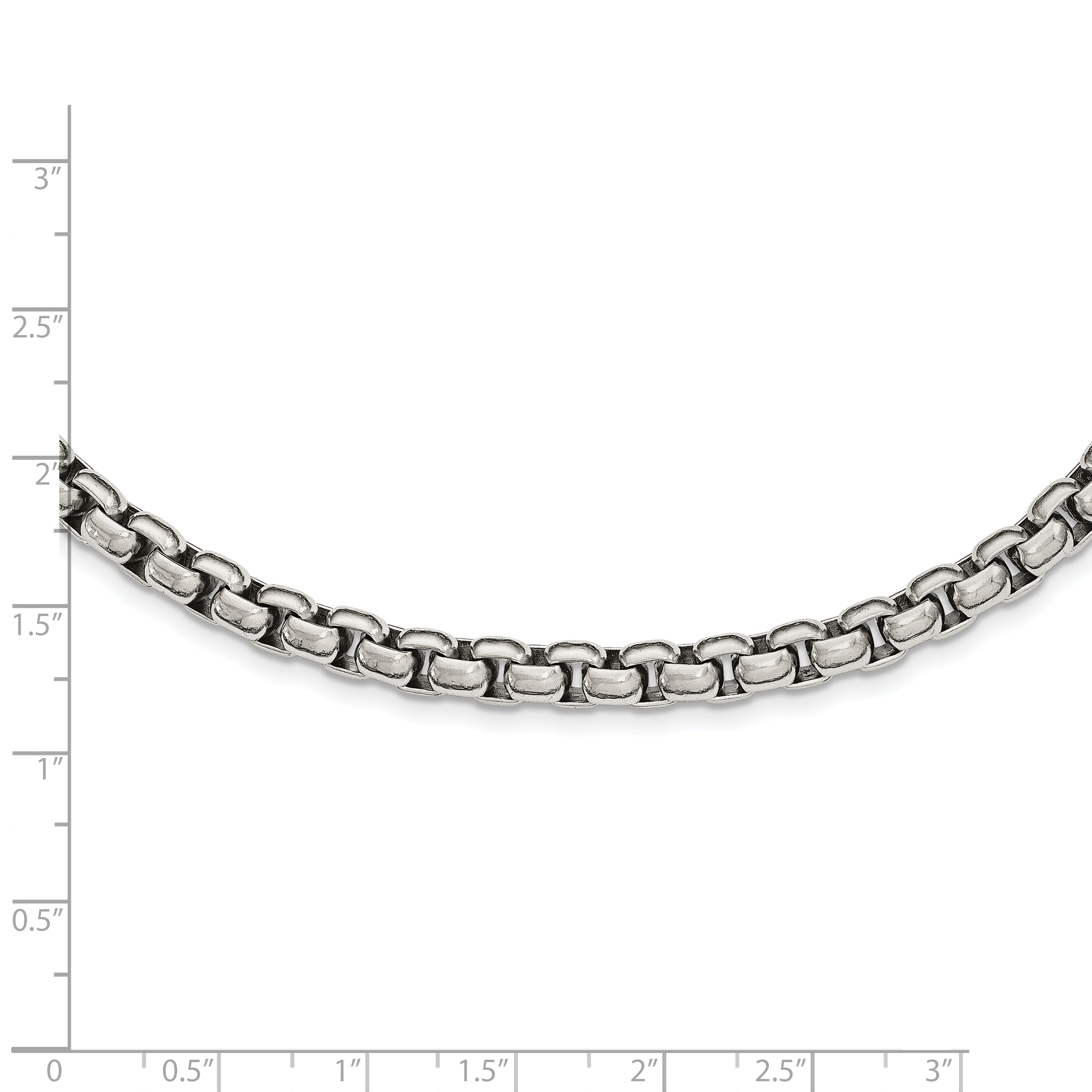 Chisel Stainless Steel Polished 24 inch Rounded Box Chain