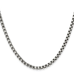 Chisel Stainless Steel Antiqued and Polished 3.9mm 16 inch Rounded Box Chain