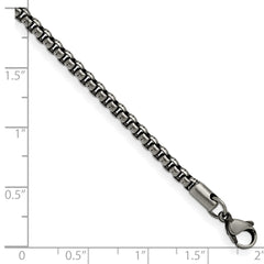 Chisel Stainless Steel Antiqued and Polished 3.9mm 8.5 inch Rounded Box Chain