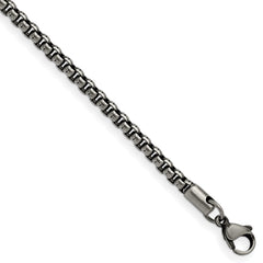 Chisel Stainless Steel Antiqued and Polished 3.9mm 8.5 inch Rounded Box Chain