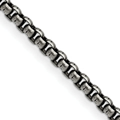 Chisel Stainless Steel Antiqued and Polished 3.9mm 30 inch Rounded Box Chain