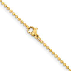 Chisel Stainless Steel Polished Yellow IP-plated 2mm 18 inch Ball Chain