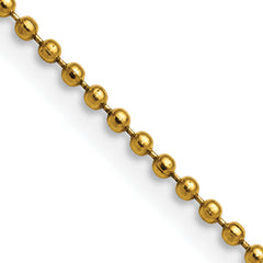 Chisel Stainless Steel Polished Yellow IP-plated 2mm 24 inch Ball Chain