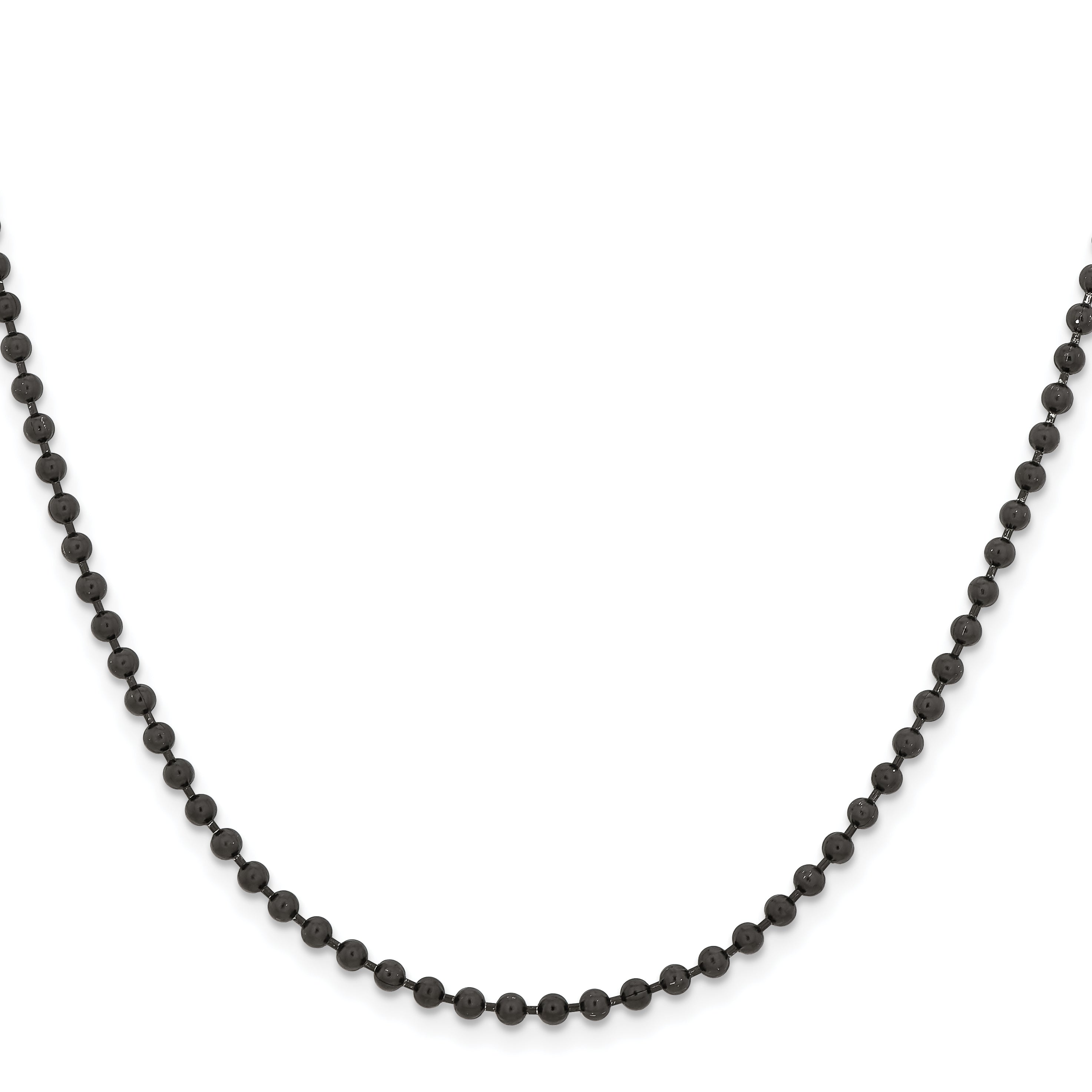 Chisel Stainless Steel Polished Black IP-plated 3mm 18 inch Ball Chain