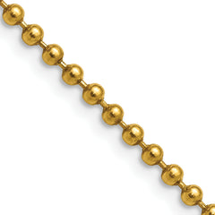 Chisel Stainless Steel Polished Yellow IP-plated 3mm 24 inch Ball Chain