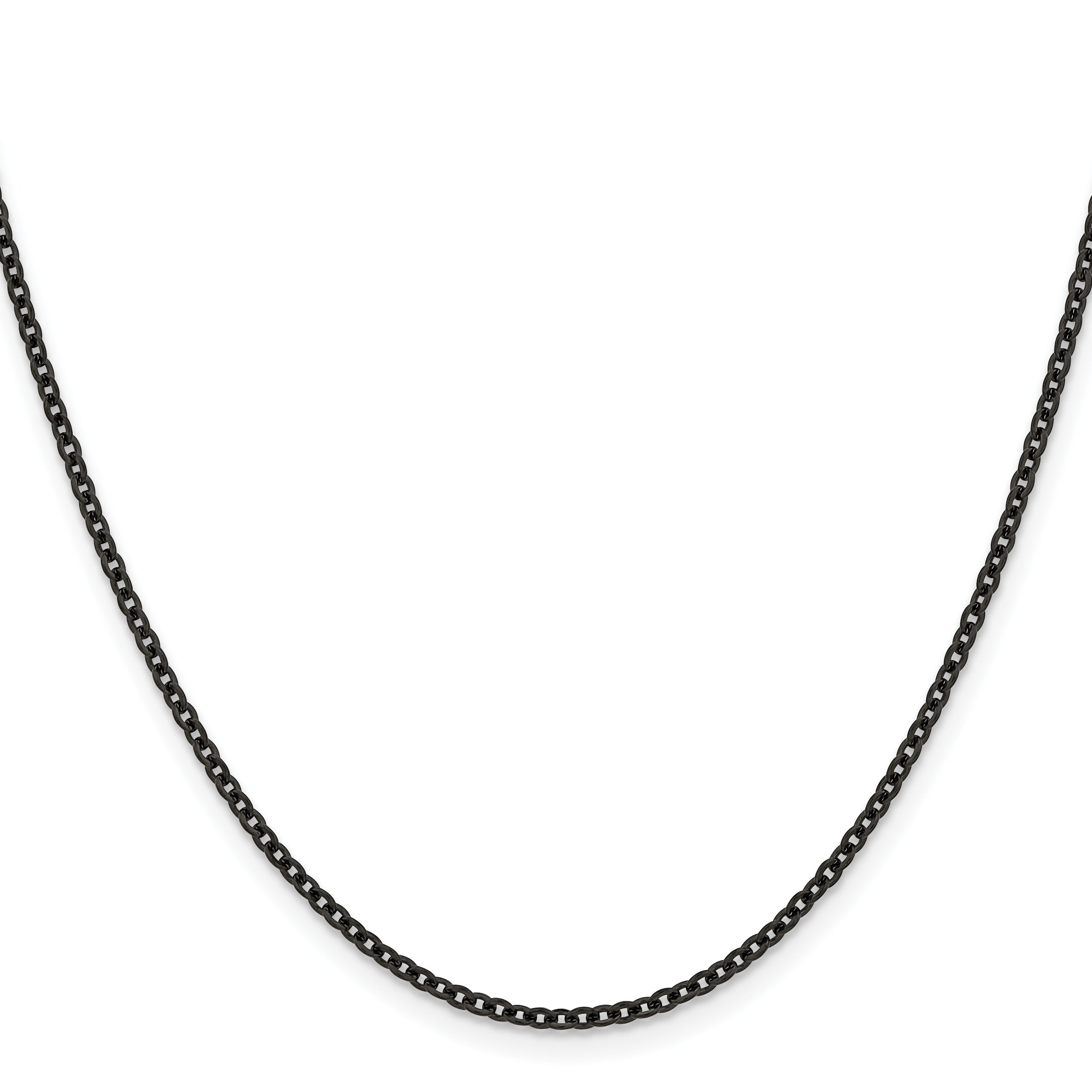 Chisel Stainless Steel Polished Black IP-plated 2.3mm 18 inch Cable Chain