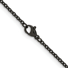 Chisel Stainless Steel Polished Black IP-plated 2.3mm 18 inch Cable Chain