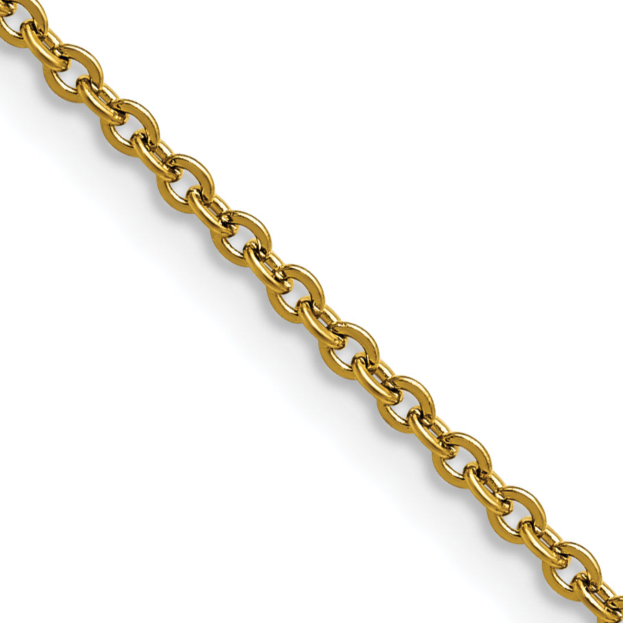 Chisel Stainless Steel Polished Yellow IP-plated 2.3mm 24 inch Cable Chain