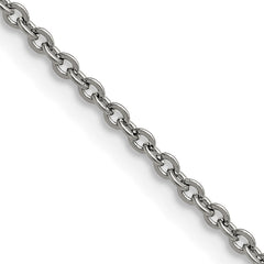 Chisel Stainless Steel Polished 2.3mm 24 inch Cable Chain