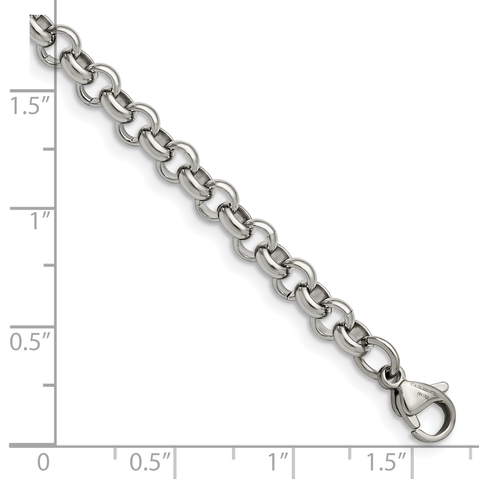 Chisel Stainless Steel Polished 6mm 7.5 inch Rolo Chain