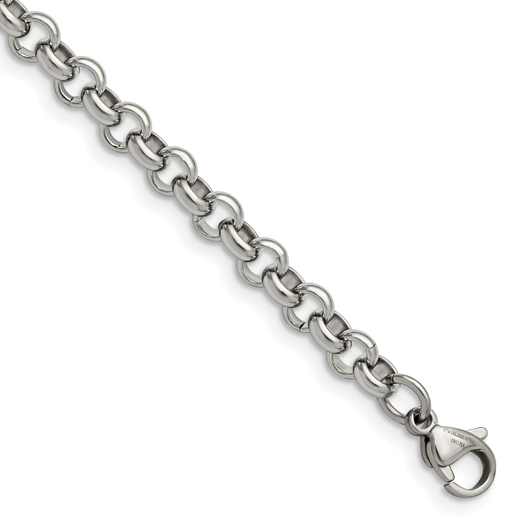 Chisel Stainless Steel Polished 6mm 7.5 inch Rolo Chain