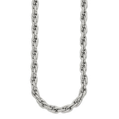 Chisel Stainless Steel Polished and Textured 24 inch Fancy Rope Chain