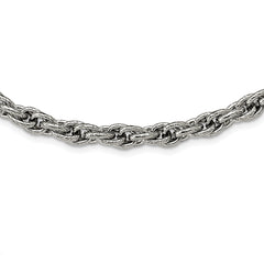 Chisel Stainless Steel Polished and Textured 24 inch Fancy Rope Chain