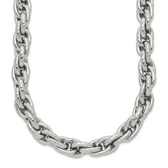 Chisel Stainless Steel Polished and Textured 24 inch Fancy Rope Chain