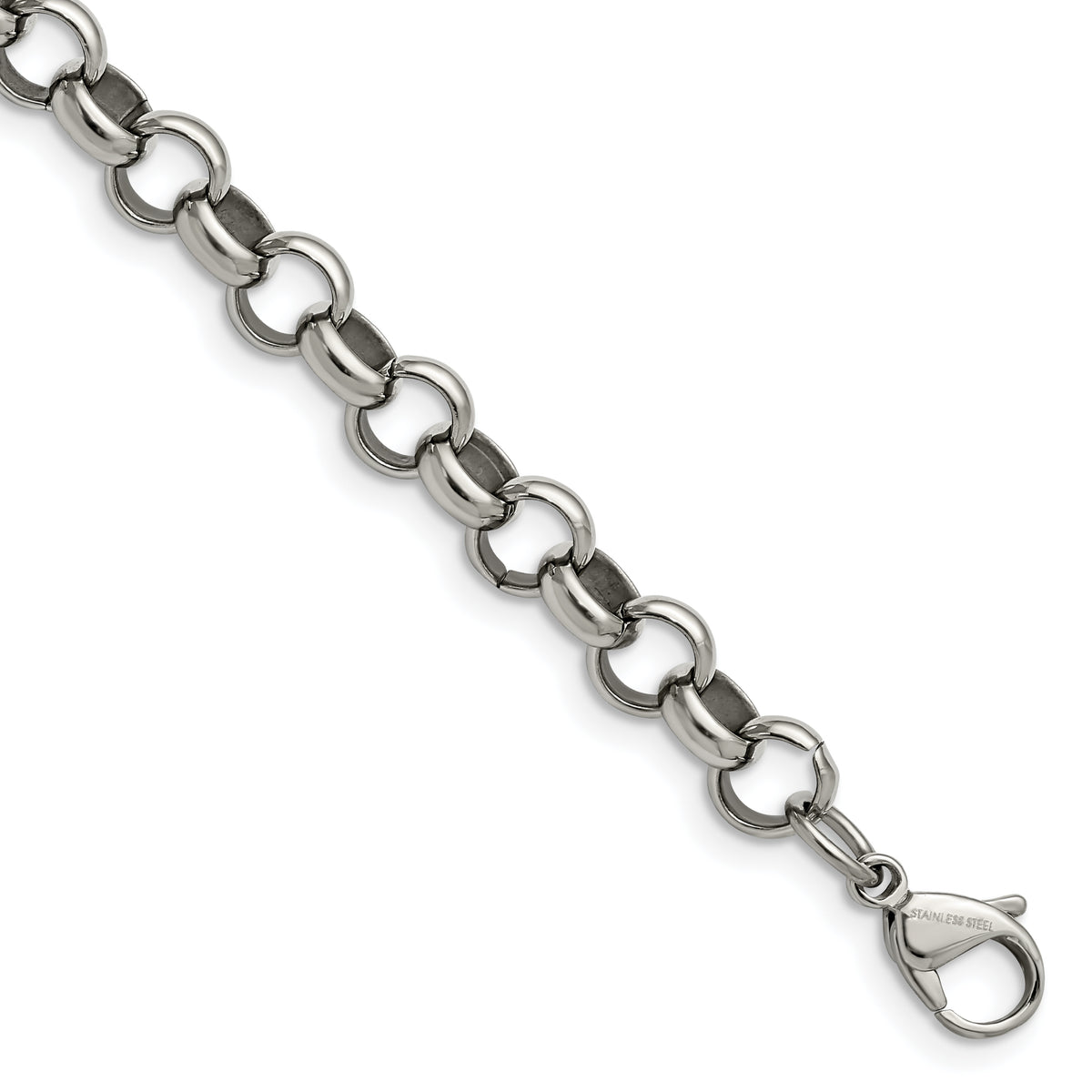 Chisel Stainless Steel Polished 8mm 7.75 inch Rolo Chain