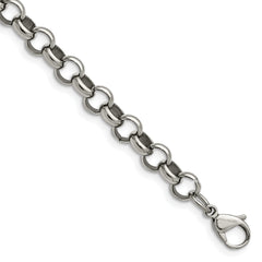 Chisel Stainless Steel Polished 8mm 7.75 inch Rolo Chain