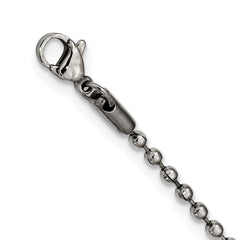 Chisel Stainless Steel Brushed and Polished Black IP-plated with CZ 2 Piece Cross Dog Tag on a 22 inch Ball Chain Necklace